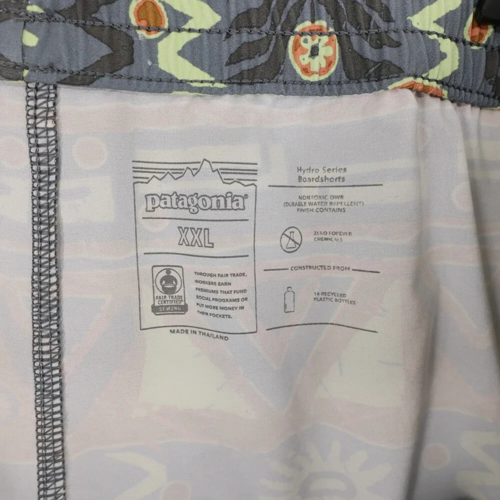 Patagonia Hydropeak Volley Shorts Mens XXL Multi Geometric Print Boardshorts